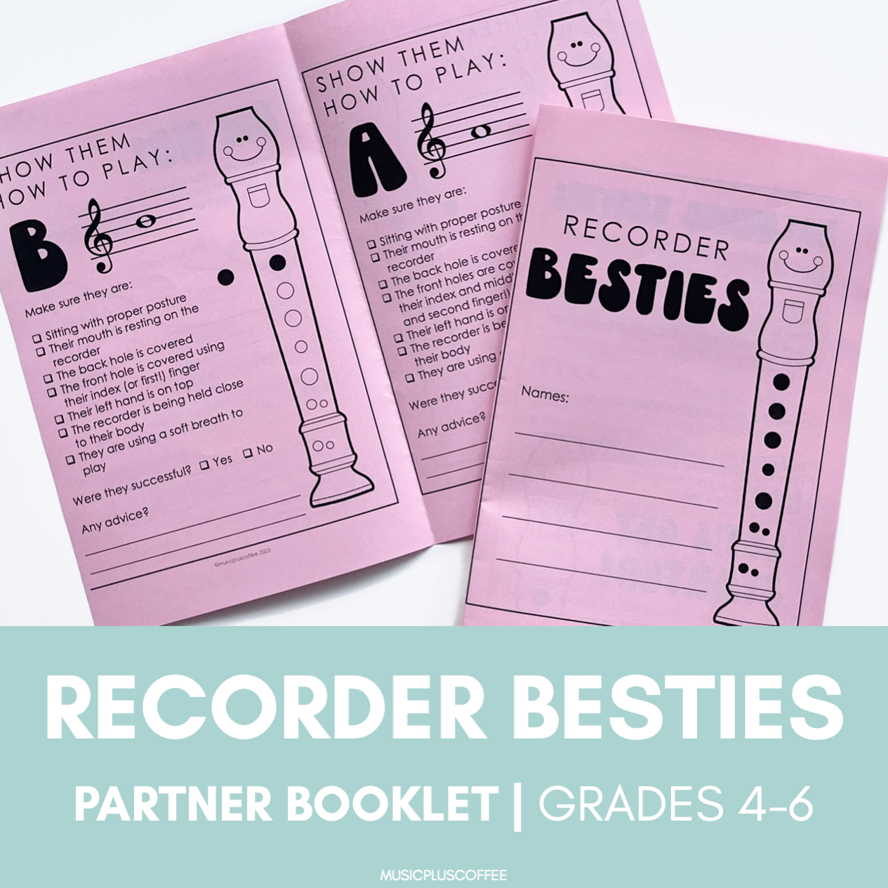 Recorder Besties | Partner Beginner Booklet | Music Printables