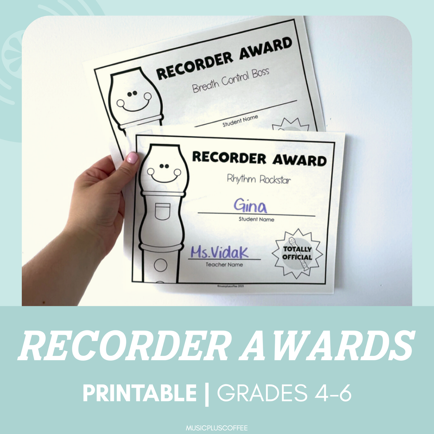 Recorder Awards - Superlatives | Printable