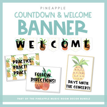 Music Welcome Banner & Countdown | Pineapple Music Room Decor