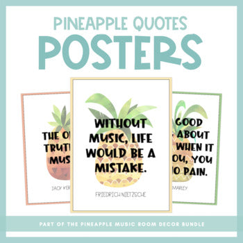 Music Quotes Posters | Pineapple Music Room Decor