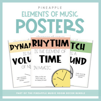 Elements of Music Posters | Pineapple Music Room Decor