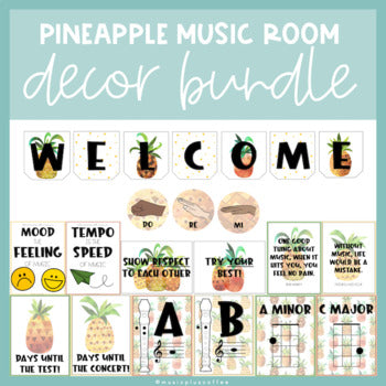 Pineapple Music Room Decor Bundle