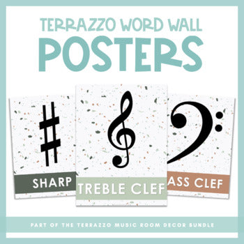 Word Wall Posters | Terrazzo Music Room Decor