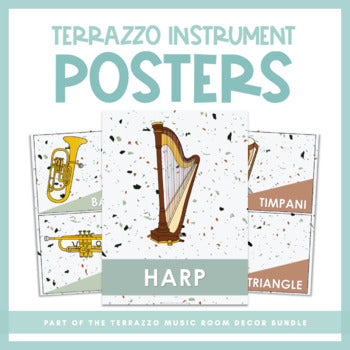 Instrument Posters | Terrazzo Music Room Decor