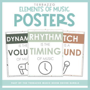 Elements of Music Posters | Terrazzo Music Room Decor