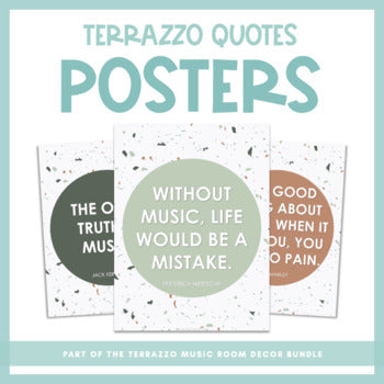Music Quotes Posters | Terrazzo Music Room Decor