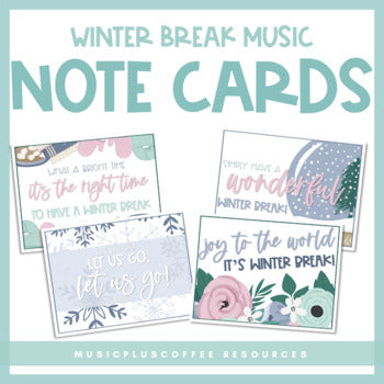 Winter Music Note Cards | Free!