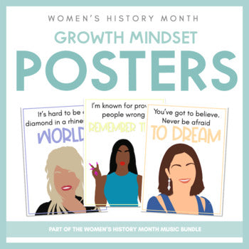 Women's History Month | Musicians Growth Mindset Posters