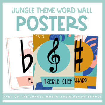 Music Word Wall Posters | Jungle Music Room Decor