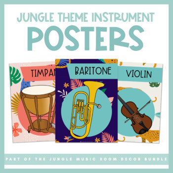 Instrument Posters | Jungle Music Room Decor