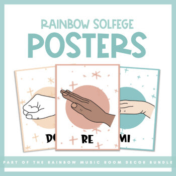 Solfege Posters | Rainbow Music Room Decor