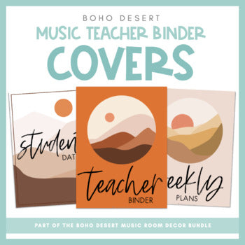 Music Teacher Binder Covers | Boho Desert Music Room Decor