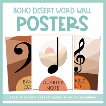 Word Wall Posters | Boho Desert Music Room Decor
