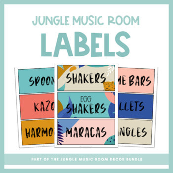 Music Room Labels | Jungle Music Room Decor