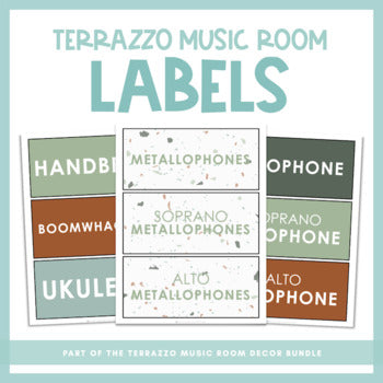 Music Room Labels | Terrazzo Music Room Decor