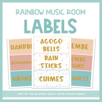 Music Room Labels | Rainbow Music Room Decor