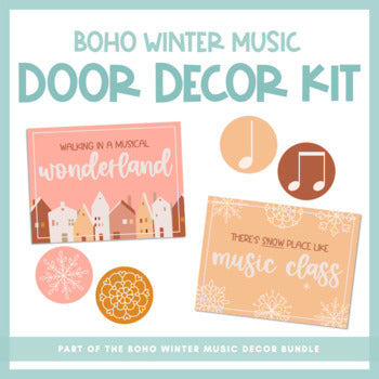 Boho Winter Music Door Decor Kit | Boho Winter Music Decor