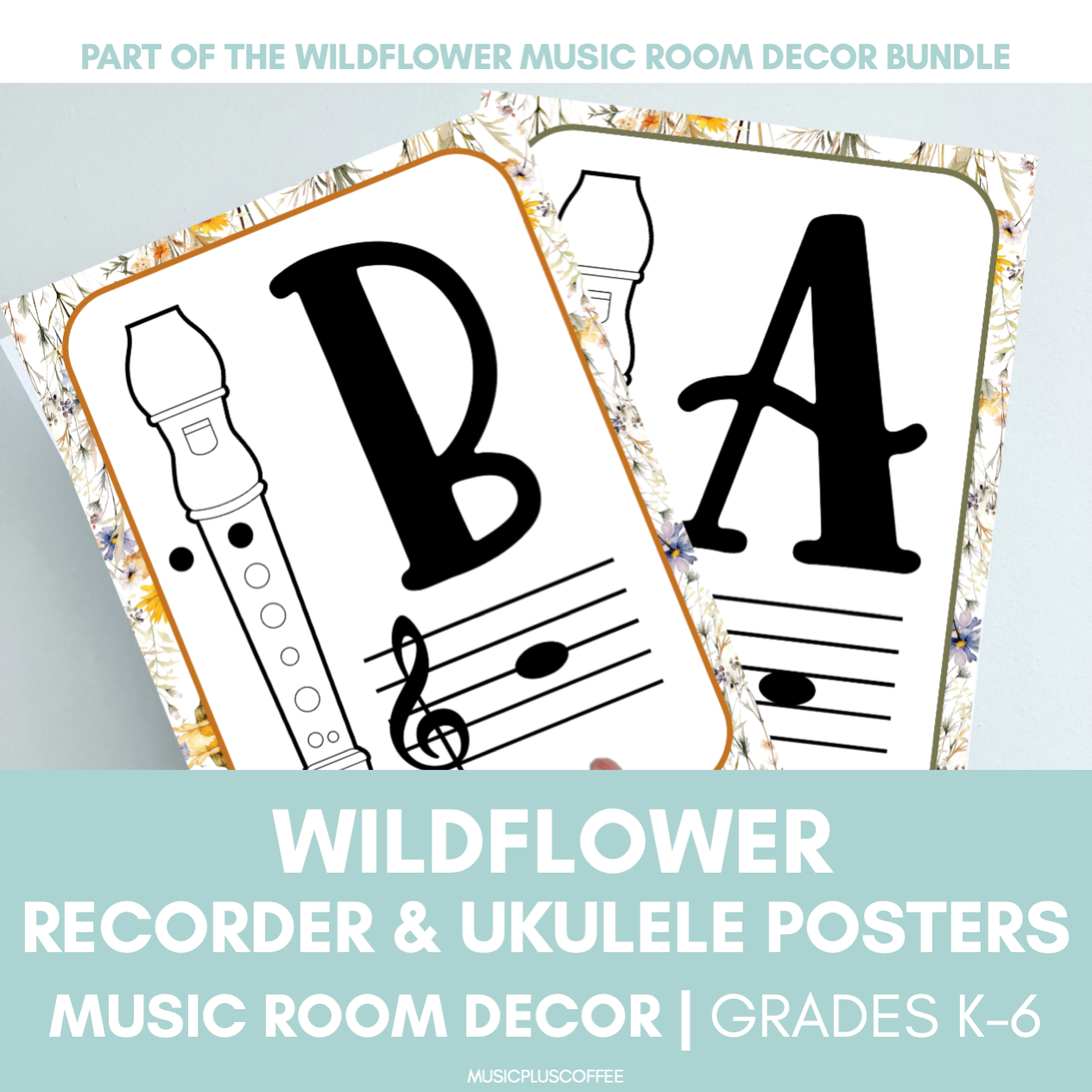 Recorder & Ukulele | Wildflower Music Room Decor