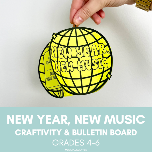 New Year, New Music | Craftivity & Bulletin Board Set