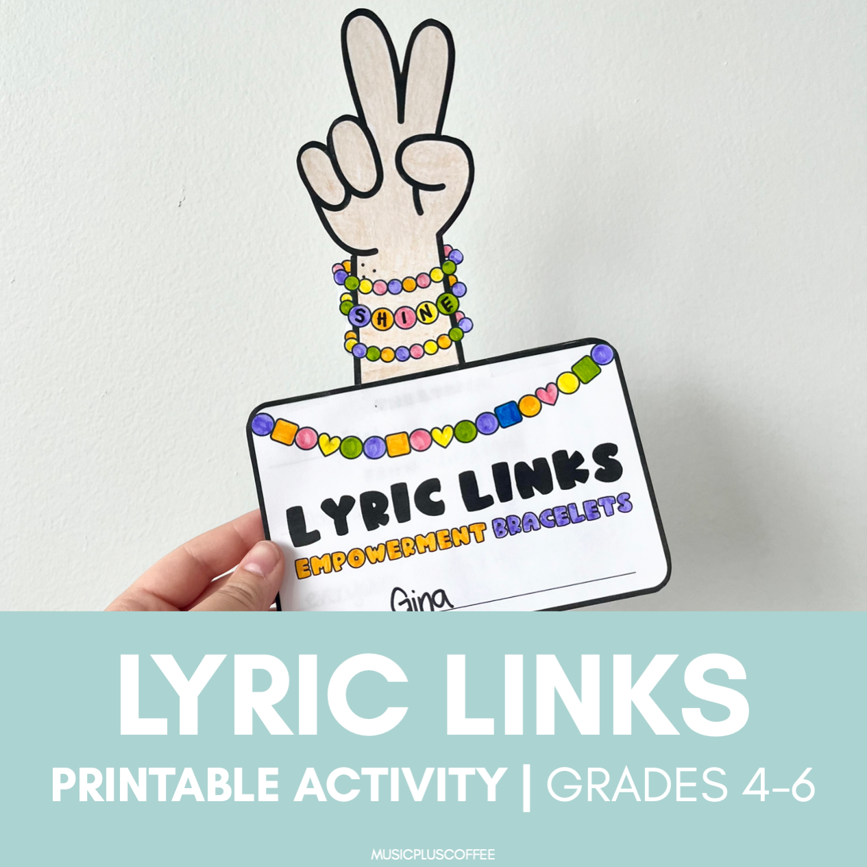 Lyric Links - Affirmation Bracelet | Printable Activity & Bulletin Board