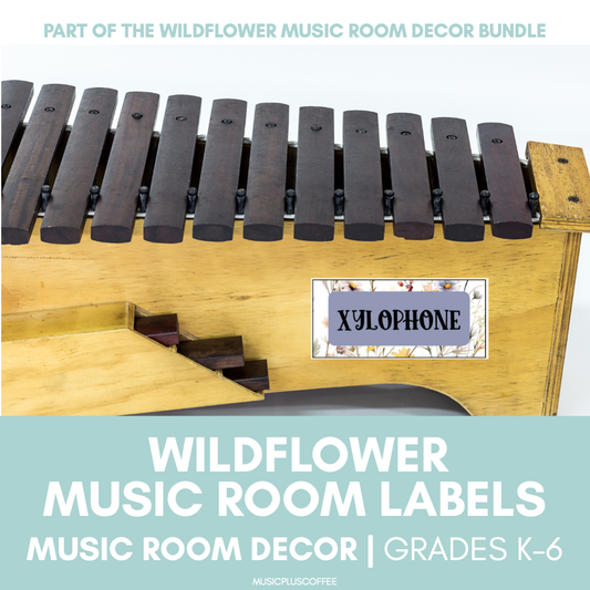 Music Room Labels | Wildflower Music Room Decor