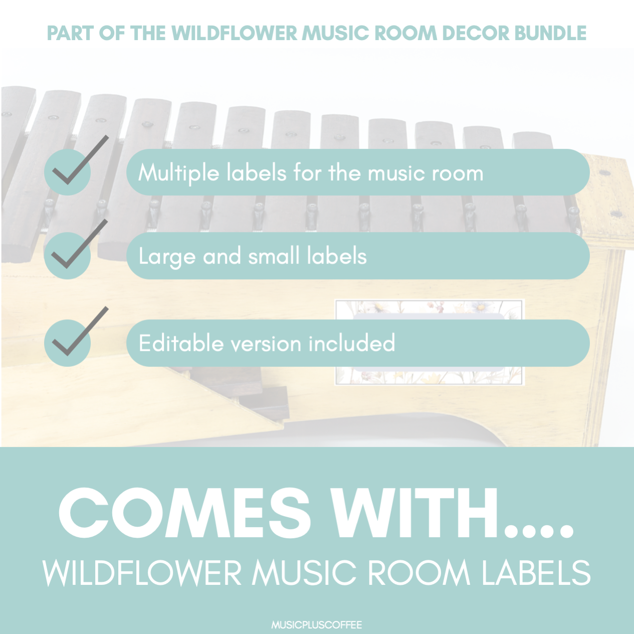 Music Room Labels | Wildflower Music Room Decor