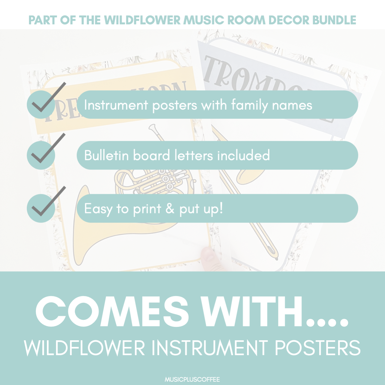 Instrument Posters | Wildflower Music Room Decor