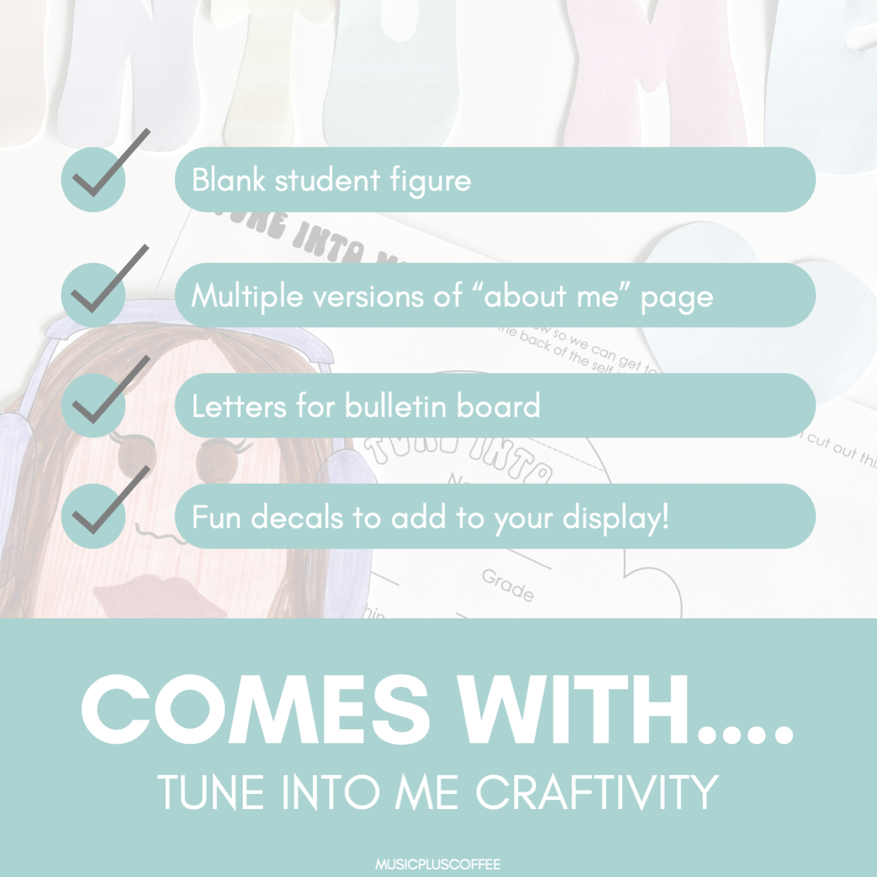 Tune Into Me | Craftivity & Bulletin Board Set | Back To School Activity