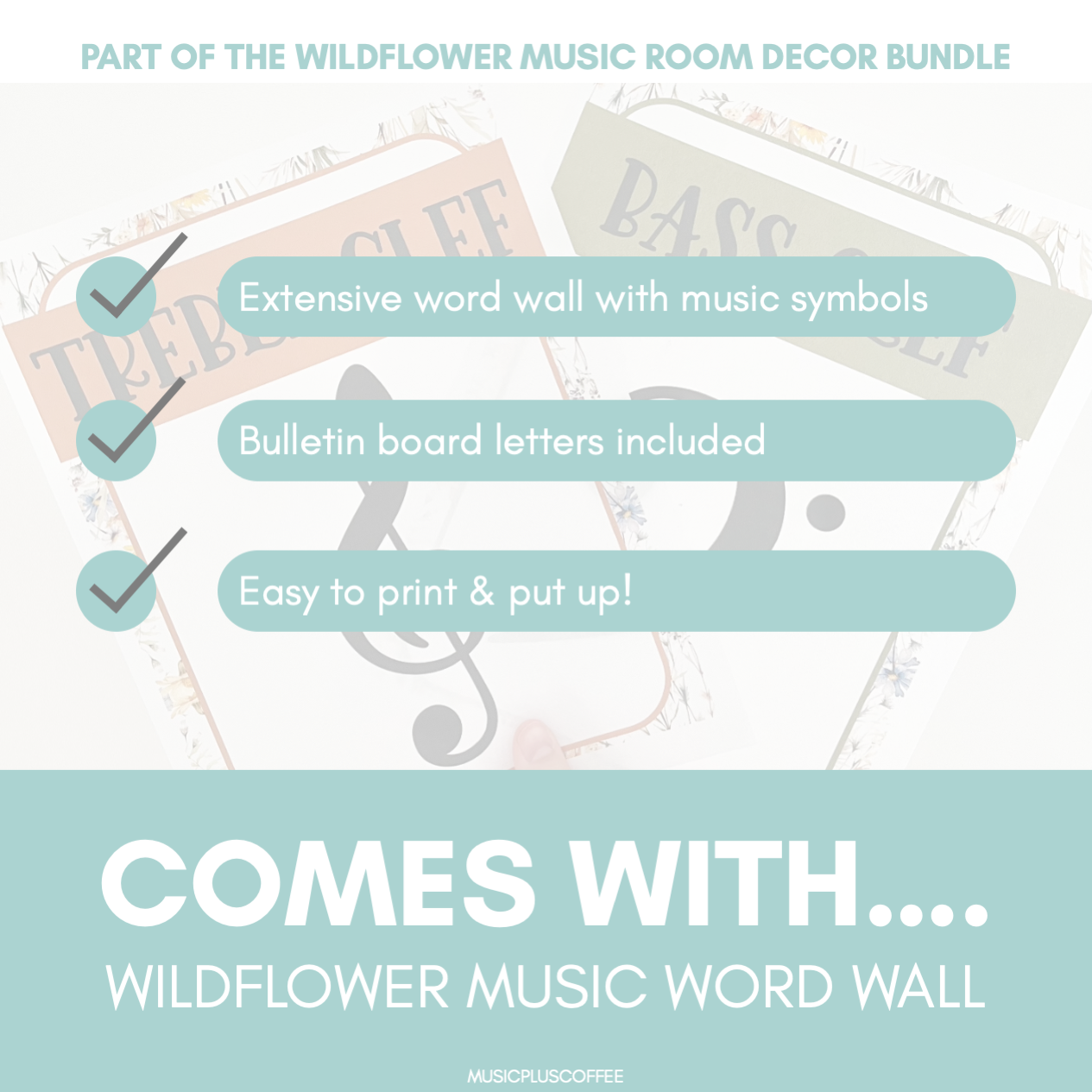 Music Word Wall Posters | Wildflower Music Room Decor