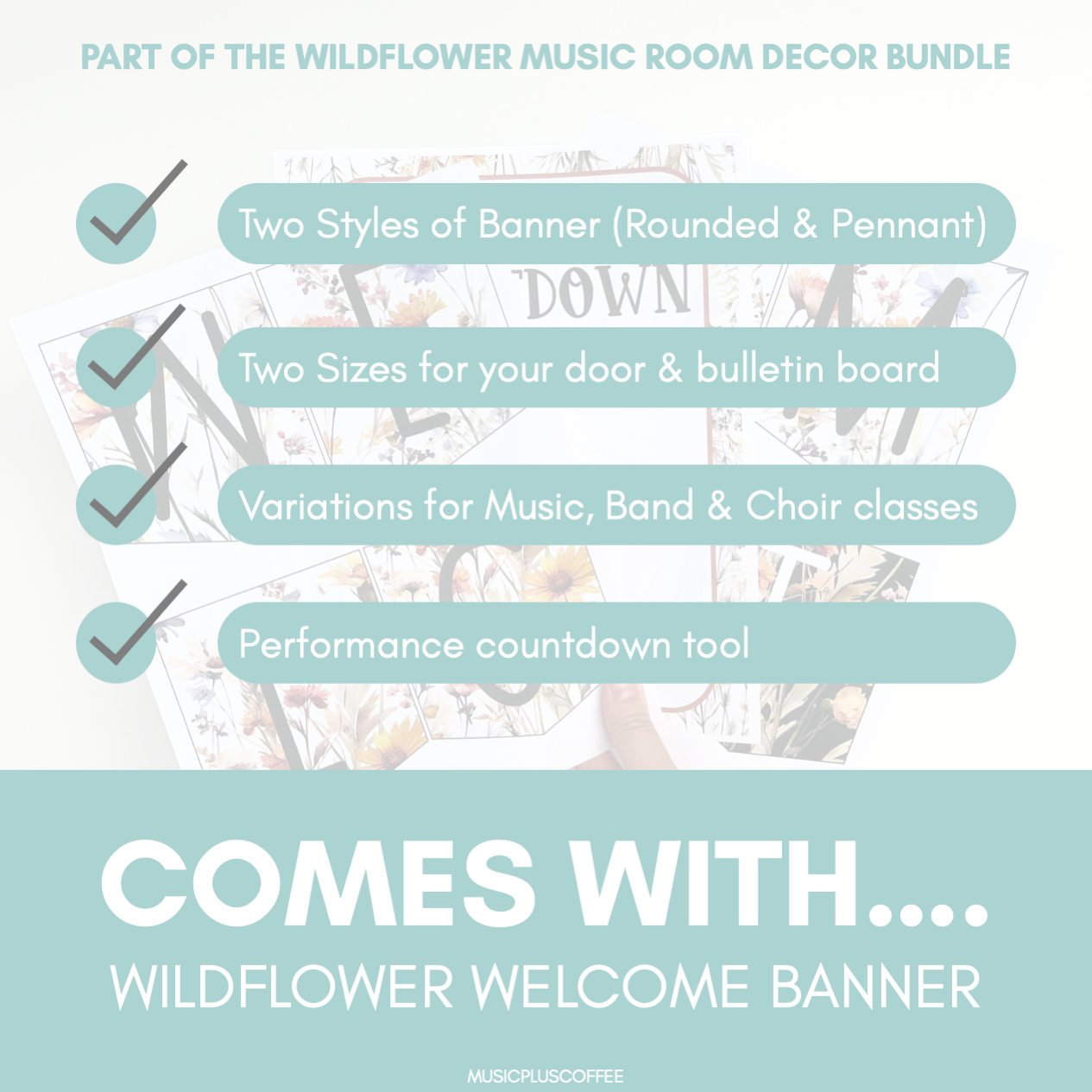 Welcome Banner & Countdown | Wildflower Music Room Decor