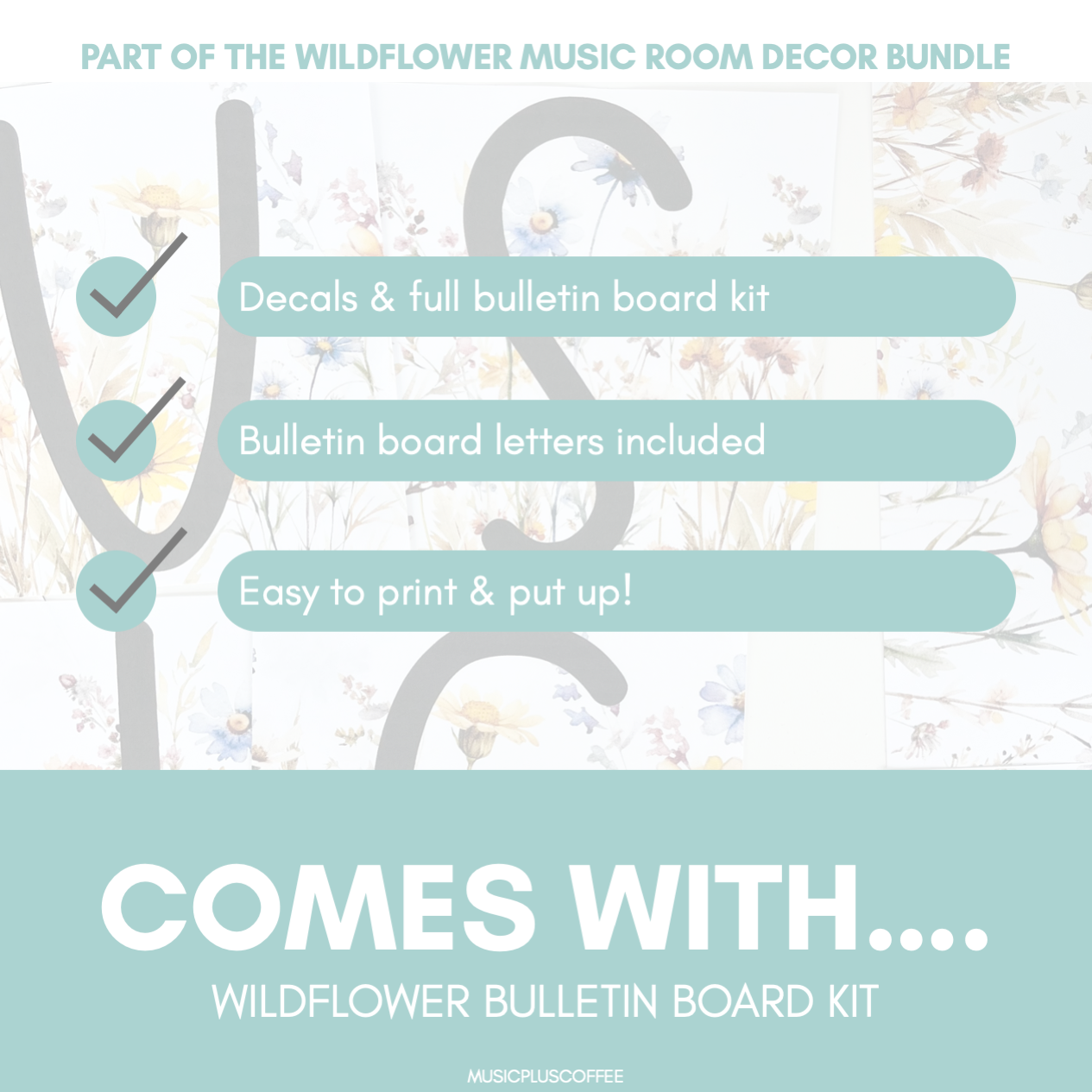 Wildflower Bulletin Board Kit | Wildflower Music Room Decor