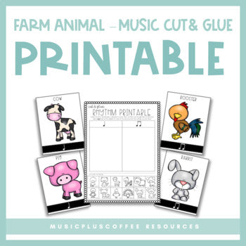 Farm Animal Cut & Glue | Printable