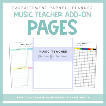 Music Teacher Planner Add-On | Parfaitement Parnell Teacher Planner