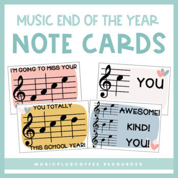 Music Teacher End Of Year Note Cards | Free!