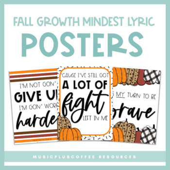 Fall Growth Mindset Lyric | Posters