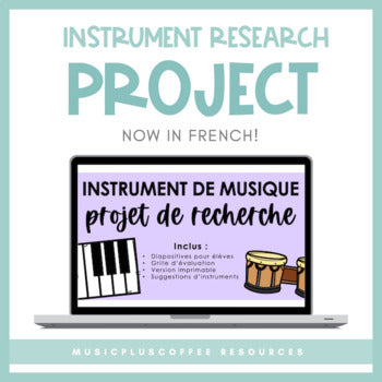 FRENCH Instrument Research Project for Google Slides™ | Distance Learning