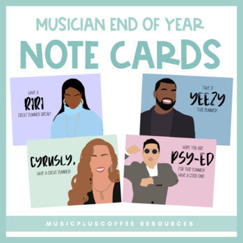 Musician End Of Year Note Cards | Free!