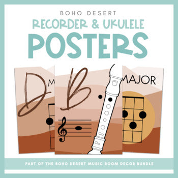 Recorder & Ukulele | Boho Desert Music Room Decor