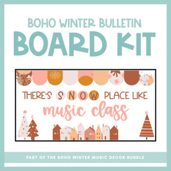 Boho Winter Bulletin Board Kit | Boho Winter Music Decor