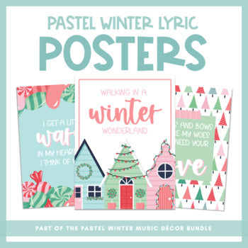 Pastel Winter Lyric Posters | Pastel Winter Music Decor