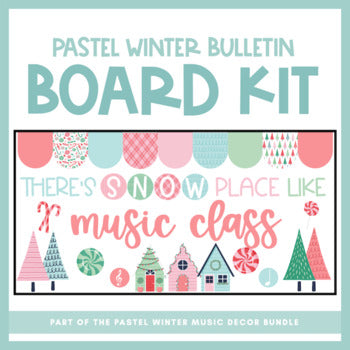 Pastel Winter Bulletin Board Kit | Pastel Winter Music Decor