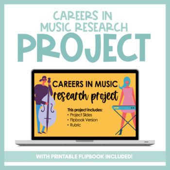 Careers In Music Research Project | Virtual Learning Friendly & Printables