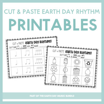 Cut & Paste Earth Day Music Rhythms | Printable