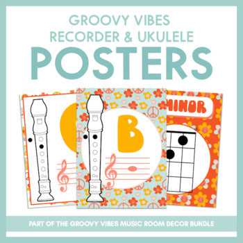 Recorder & Ukulele | Groovy Vibes Music Room Decor