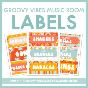 Music Room Labels | Groovy Vibes Music Room Decor