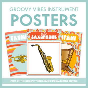 Instrument Posters | Groovy Vibes Music Room Decor