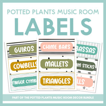 Music Room Labels | Potted Plants Music Room Decor