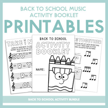 Back To School Music Activity Booklet | Printables