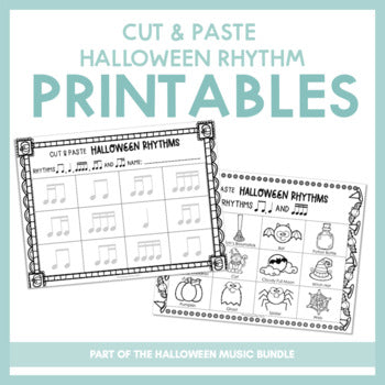 Cut & Paste Halloween Music Rhythms | Printable