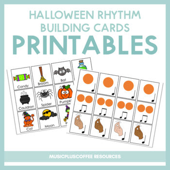 Halloween Rhythm Building Cards Printables